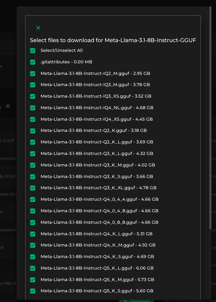 Download files list