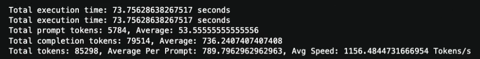 Tokens Per Second CLI readout