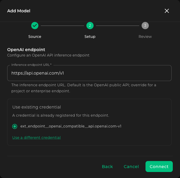 OpenAI Setup form
