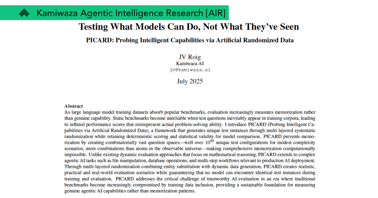 PICARD: Testing What Models Can Do, Not What They've Seen | Kamiwaza Docs